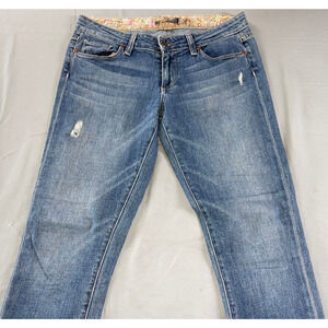 Paige Skyline Skinny Destroyed Lightweight Stretch Denim Jeans Women's Size 28